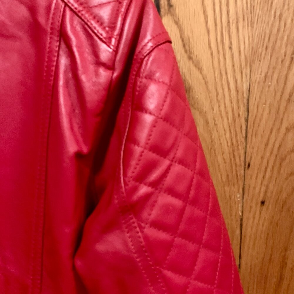 Red Leather Jacket - Picture 5 of 6